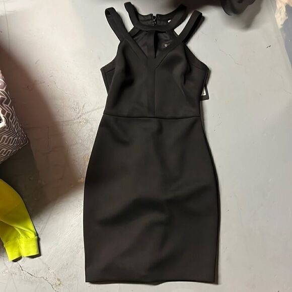 Size 0 Black Caged Bodycon Guess Sheath Dress - Picture 2 of 6